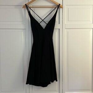 Believe in Love Black Backless Skater Dress